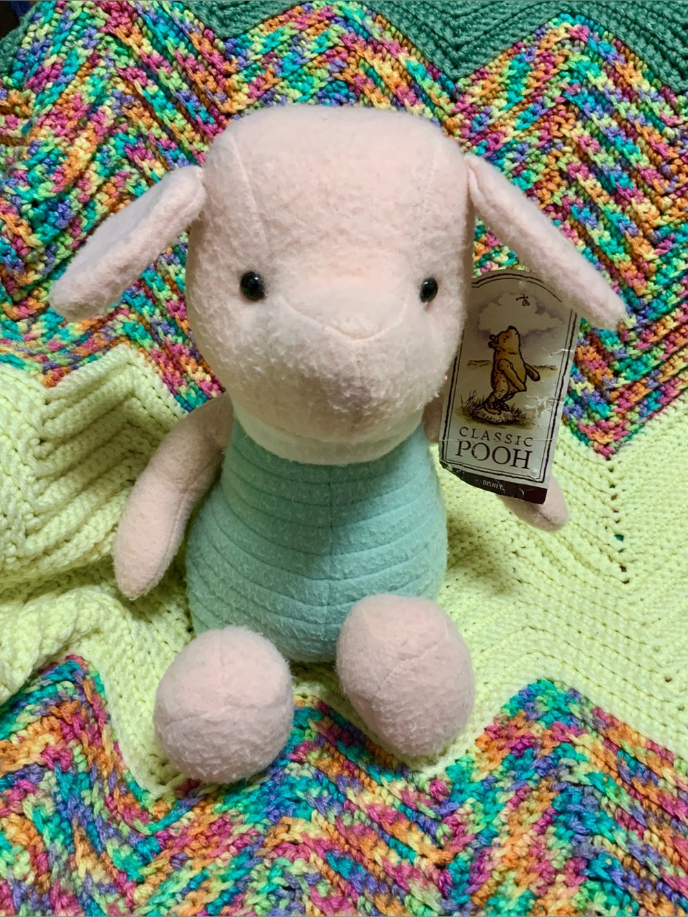 Vintage Disney Store Piglet 12" Plush Tagged Winnie the Pooh Classic With Tag